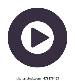 play Icon, flat design style