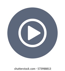 play Icon, flat design style