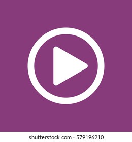 play Icon, flat design style
