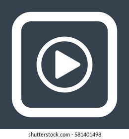 play Icon, flat design style