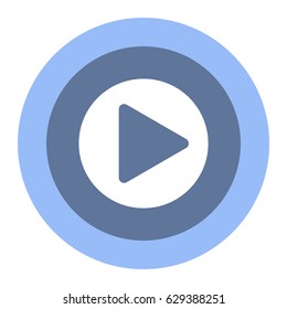 play Icon, flat design style