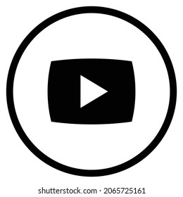 Icono de reproducción. Estilo plano Forma de círculo aislada en fondo blanco. Ilustración del vector