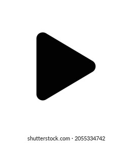 Icono de reproducción. Diseño de estilo plano aislado en un fondo blanco. Ilustración del vector