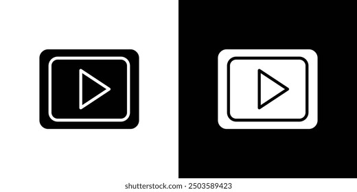 Play icon Flat vector set outline