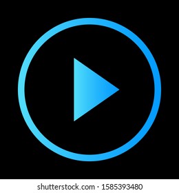 play icon gradient color and isolated on black background vector illustration