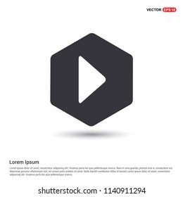 Play Icon Hexa White Background icon template - Free vector icon