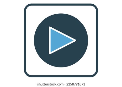 Play icon illustration. icon related to music player. Solid icon style. Simple vector design editable