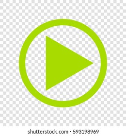 Play Icon illustration. Vector. Chartreuse icon on transparent background.