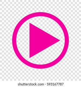Play Icon illustration. Vector. Magenta icon on transparent background.