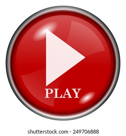 Play icon. Internet button on white background. 