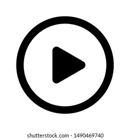 Play icon isolated button or video player sign. Web media symbol. Multimedia interface.  icon vector illustration on white background