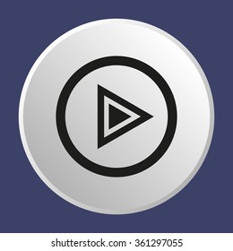 play   icon,  isolated. Flat  design.