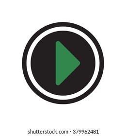 Play  icon,  isolated. Flat  design.