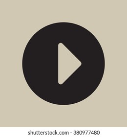 Play  icon,  isolated. Flat  design.