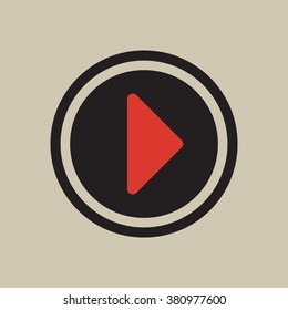 Play  icon,  isolated. Flat  design.