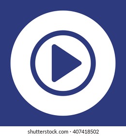 Play  icon,  isolated. Flat  design.