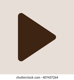 play  icon,  isolated. Flat  design.