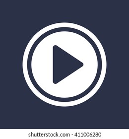 Play  icon,  isolated. Flat  design.