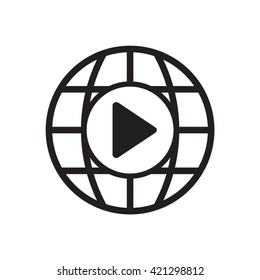 Play  icon,  isolated. Flat  design.