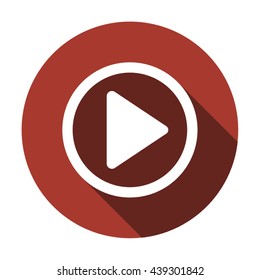 Play  icon,  isolated. Flat  design.