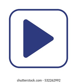Play   icon, isolated. Flat  design. 