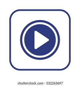 Play   icon, isolated. Flat  design. 