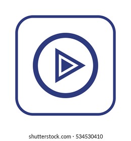 Play   icon,  isolated. Flat  design.