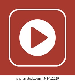 Play   icon, isolated. Flat  design. 