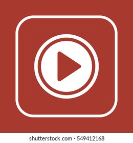 Play   icon, isolated. Flat  design. 