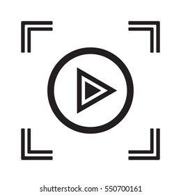 Play   icon,  isolated. Flat  design.