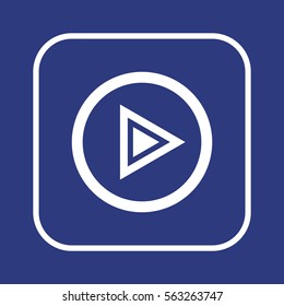 Play   icon,  isolated. Flat  design.