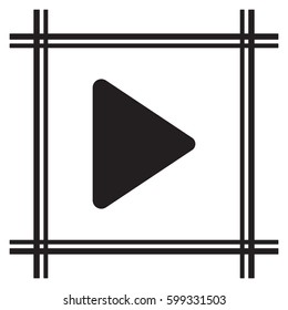 Play   icon, isolated. Flat  design. 