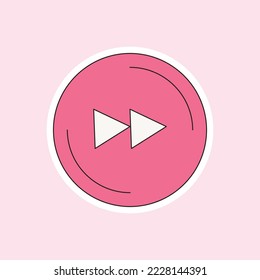 un icono de reproducción aislado en fondo rosa suave