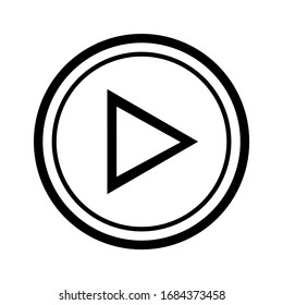 Play icon isolated on white background.