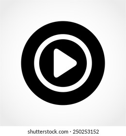 Play Icon Isolated on White Background