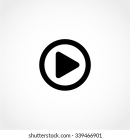 Play Icon Isolated on White Background