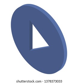 Play icon. Isometric of play vector icon for web design isolated on white background