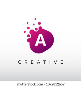 Play icon. A Letter Design Vector With Dots