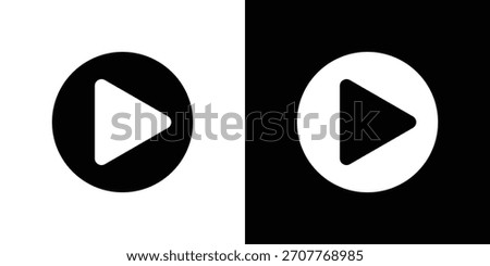 Play icon line art editable stroke and solid collection for app design