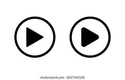 Reproduzir design de logotipo de ícone. Símbolo e sinal de botão Reproduzir