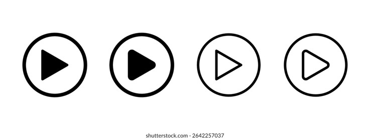 Reproduzir design de logotipo de ícone. Símbolo e sinal de botão Reproduzir