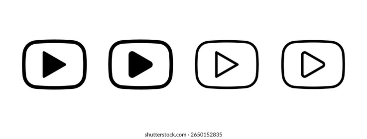 Reproduzir design de logotipo de ícone. Símbolo e sinal de botão Reproduzir