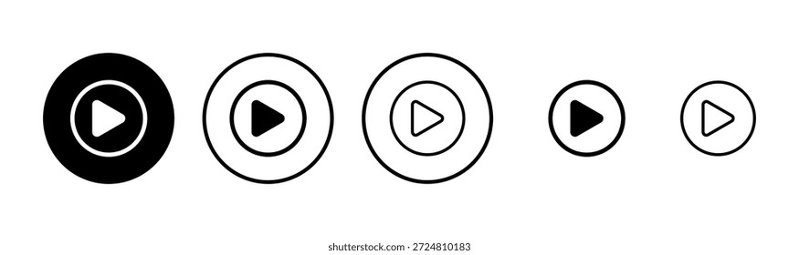 Play icon logo design. Play button sign and symbol