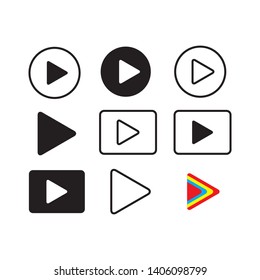 play icon logo design template
