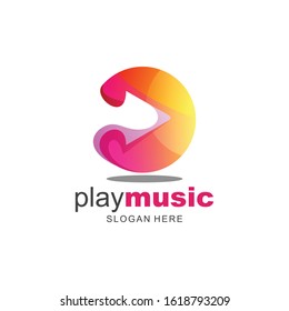 play icon logo premium vector