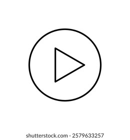 Play icon logo sign set vector outline