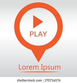Play icon, icon map pin.