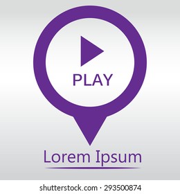 Play icon, icon map pin.