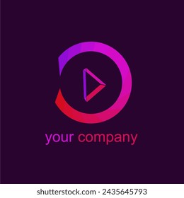 Play icon. Music and video logo elements