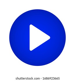 Play Icon On a Blue Gradient Circle Shape. Play Button. Vector Illustration